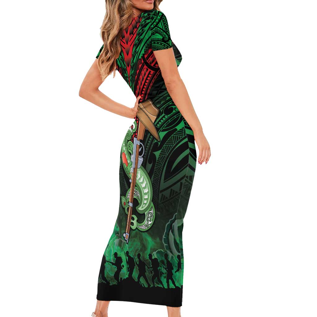New Zealand ANZAC Day Family Matching Short Sleeve Bodycon Dress and Hawaiian Shirt Aotearoa Hei Tiki LT05 - Polynesian Pride
