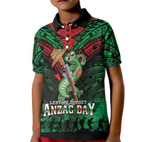 New Zealand ANZAC Day Kid Polo Shirt Aotearoa Hei Tiki