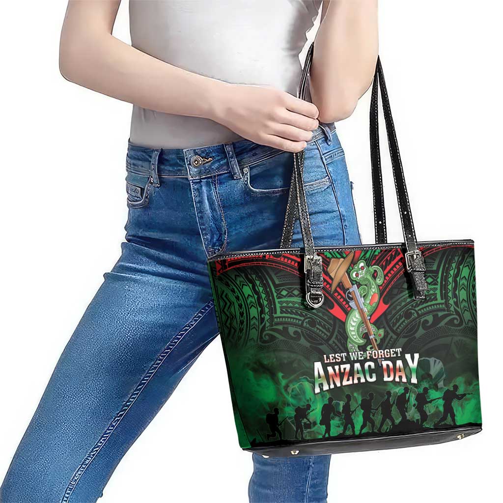 New Zealand ANZAC Day Leather Tote Bag Aotearoa Hei Tiki LT05 - Polynesian Pride