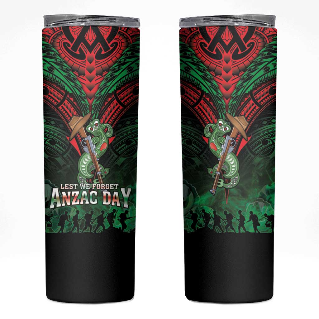 New Zealand ANZAC Day Skinny Tumbler Aotearoa Hei Tiki LT05 Green - Polynesian Pride