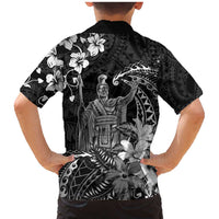 Hawaii King Kamehameha Day Family Matching Mermaid Dress and Hawaiian Shirt Polynesian Pattern Mix Hibiscus Black