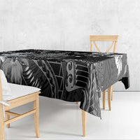 Hawaii King Kamehameha Day Tablecloth Polynesian Pattern Mix Hibiscus Black