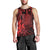 Hawaii King Kamehameha Day Men Tank Top Polynesian Pattern Mix Hibiscus Red