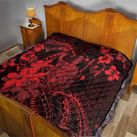 Hawaii King Kamehameha Day Quilt Polynesian Pattern Mix Hibiscus Red