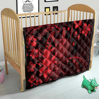 Hawaii King Kamehameha Day Quilt Polynesian Pattern Mix Hibiscus Red