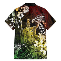 Hawaii King Kamehameha Day Family Matching Mermaid Dress and Hawaiian Shirt Polynesian Pattern Mix Hibiscus Reggae