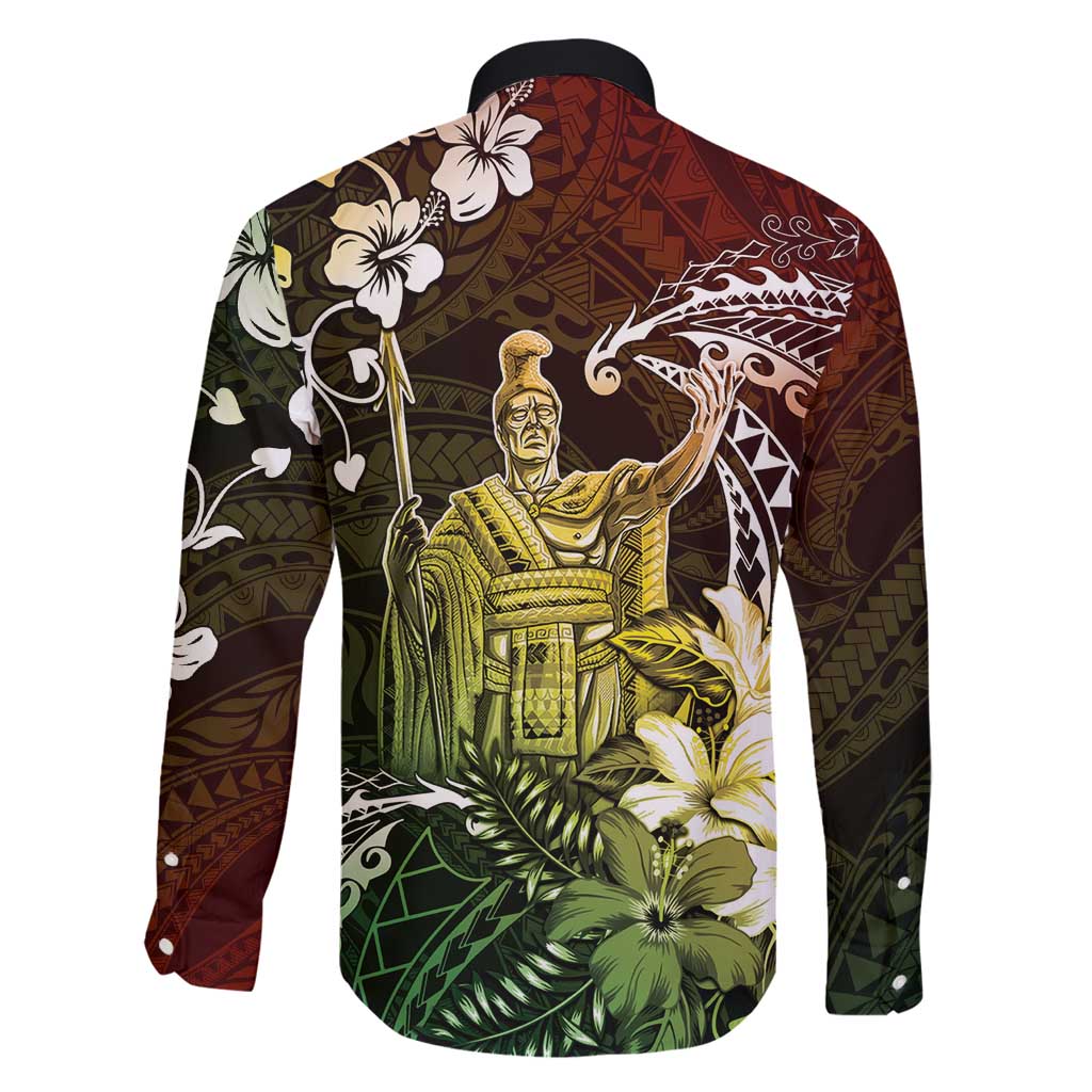 Hawaii King Kamehameha Day Family Matching Puletasi and Hawaiian Shirt Polynesian Pattern Mix Hibiscus Reggae