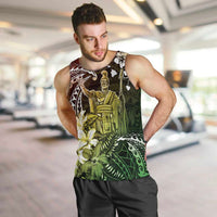 Hawaii King Kamehameha Day Men Tank Top Polynesian Pattern Mix Hibiscus Reggae