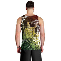 Hawaii King Kamehameha Day Men Tank Top Polynesian Pattern Mix Hibiscus Reggae