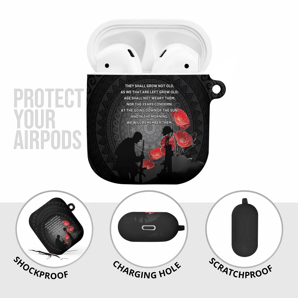 Cook Islands ANZAC Day AirPods Case Soldier Silhouette Remembrance