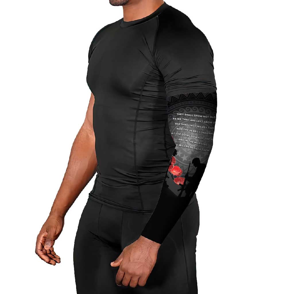 Cook Islands ANZAC Day Arm Sleeves Soldier Silhouette Remembrance