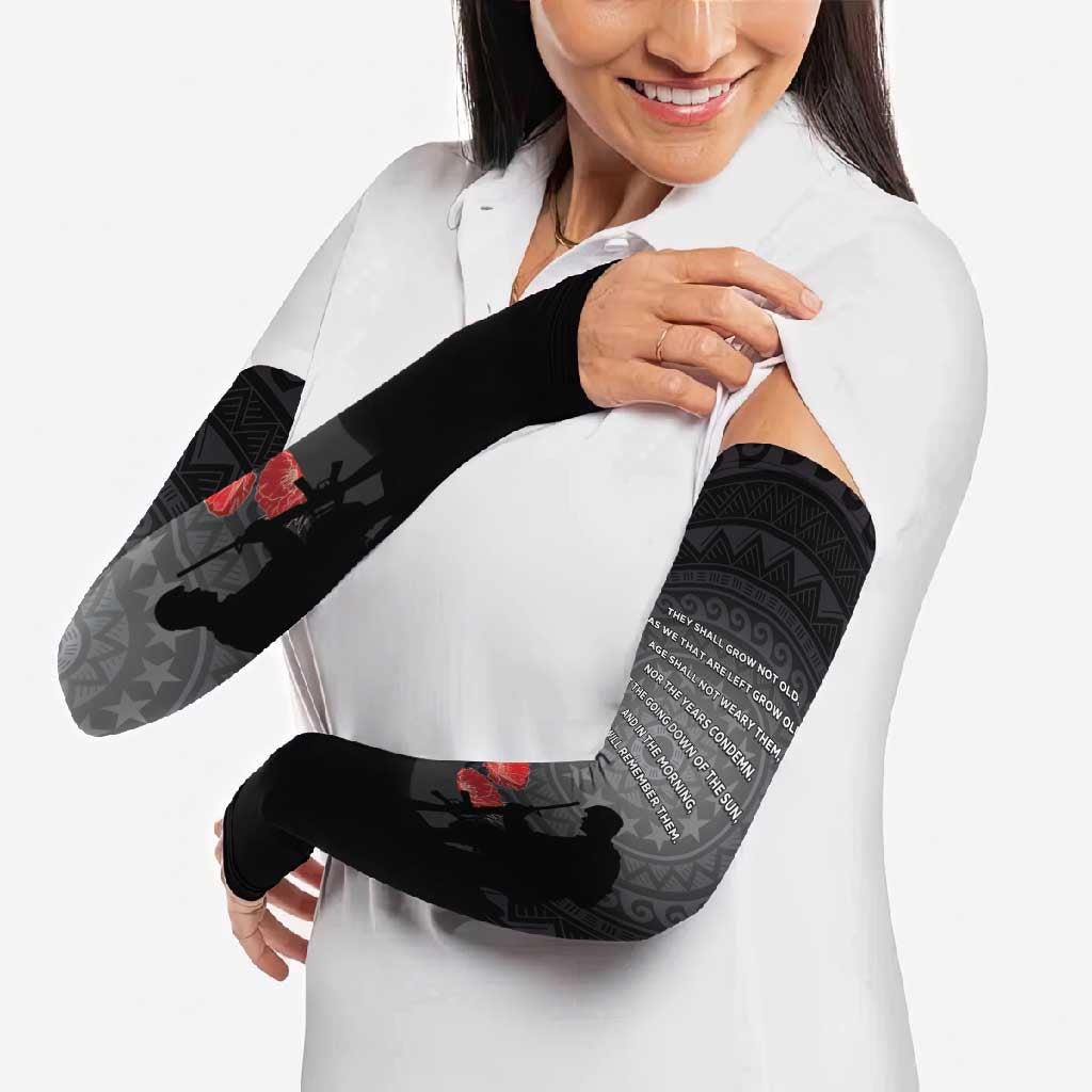 Cook Islands ANZAC Day Arm Sleeves Soldier Silhouette Remembrance