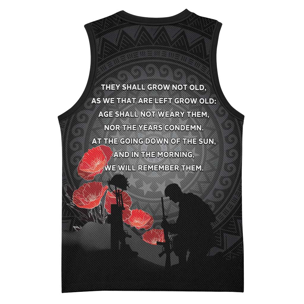 Cook Islands ANZAC Day Basketball Jersey Soldier Silhouette Remembrance