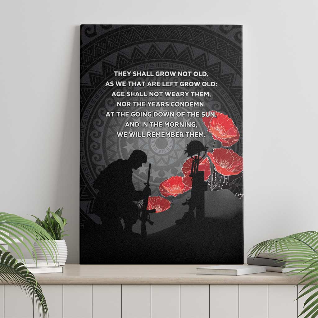 Cook Islands ANZAC Day Canvas Wall Art Soldier Silhouette Remembrance