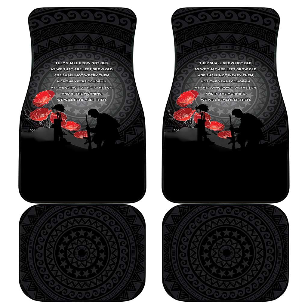 Cook Islands ANZAC Day Car Mats Soldier Silhouette Remembrance