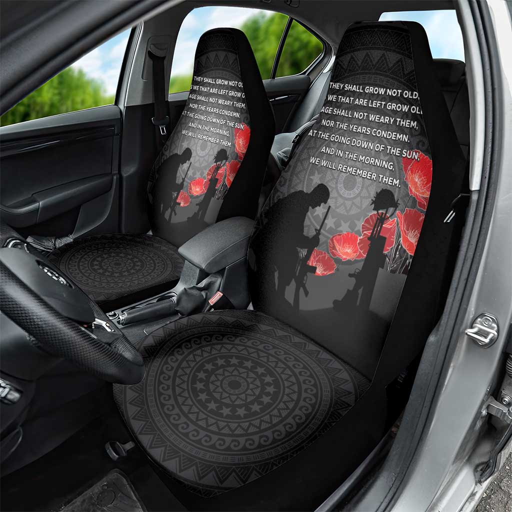 Cook Islands ANZAC Day Car Seat Cover Soldier Silhouette Remembrance