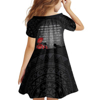 Cook Islands ANZAC Day Family Matching Off Shoulder Short Dress and Hawaiian Shirt Soldier Silhouette Remembrance LT05 - Polynesian Pride