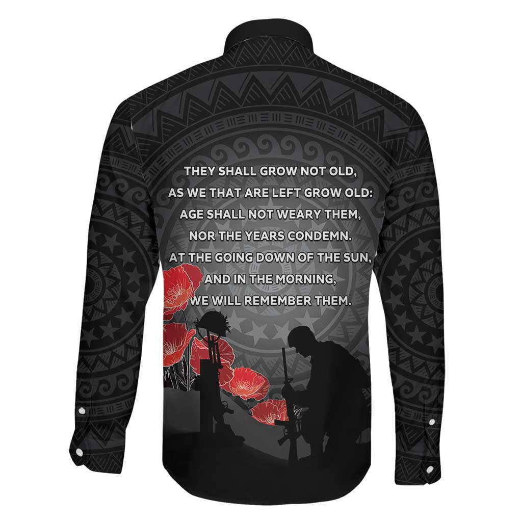 Cook Islands ANZAC Day Family Matching Short Sleeve Bodycon Dress and Hawaiian Shirt Soldier Silhouette Remembrance LT05 - Polynesian Pride