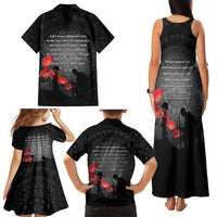 Cook Islands ANZAC Day Family Matching Tank Maxi Dress and Hawaiian Shirt Soldier Silhouette Remembrance LT05 - Polynesian Pride