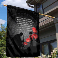 Cook Islands ANZAC Day Garden Flag Soldier Silhouette Remembrance