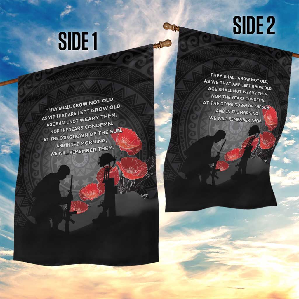 Cook Islands ANZAC Day Garden Flag Soldier Silhouette Remembrance