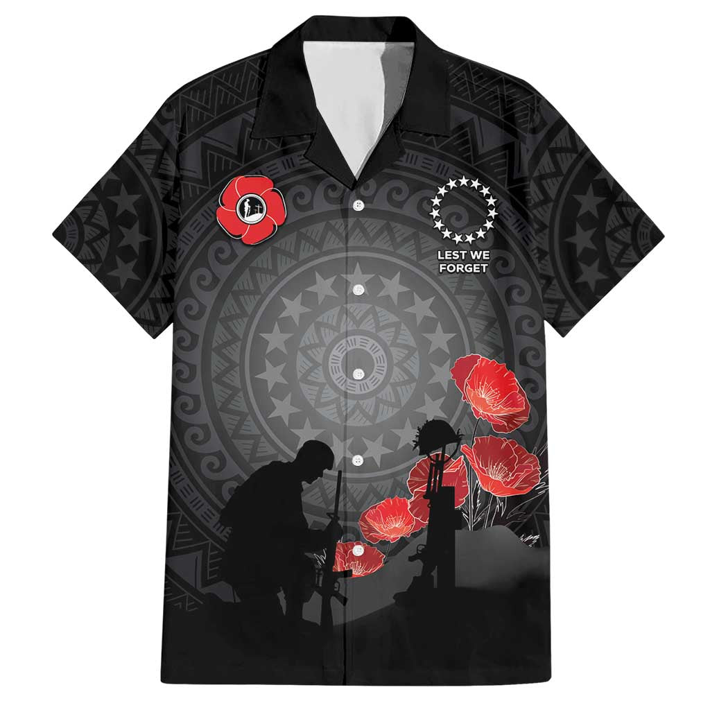 Cook Islands ANZAC Day Hawaiian Shirt Soldier Silhouette Remembrance