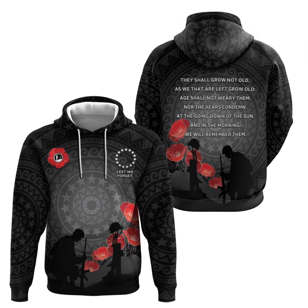 Cook Islands ANZAC Day Hoodie Soldier Silhouette Remembrance