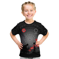 Cook Islands ANZAC Day Kid T Shirt Soldier Silhouette Remembrance