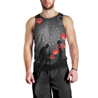 Cook Islands ANZAC Day Men Tank Top Soldier Silhouette Remembrance