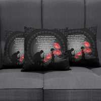 Cook Islands ANZAC Day Pillow Cover Soldier Silhouette Remembrance