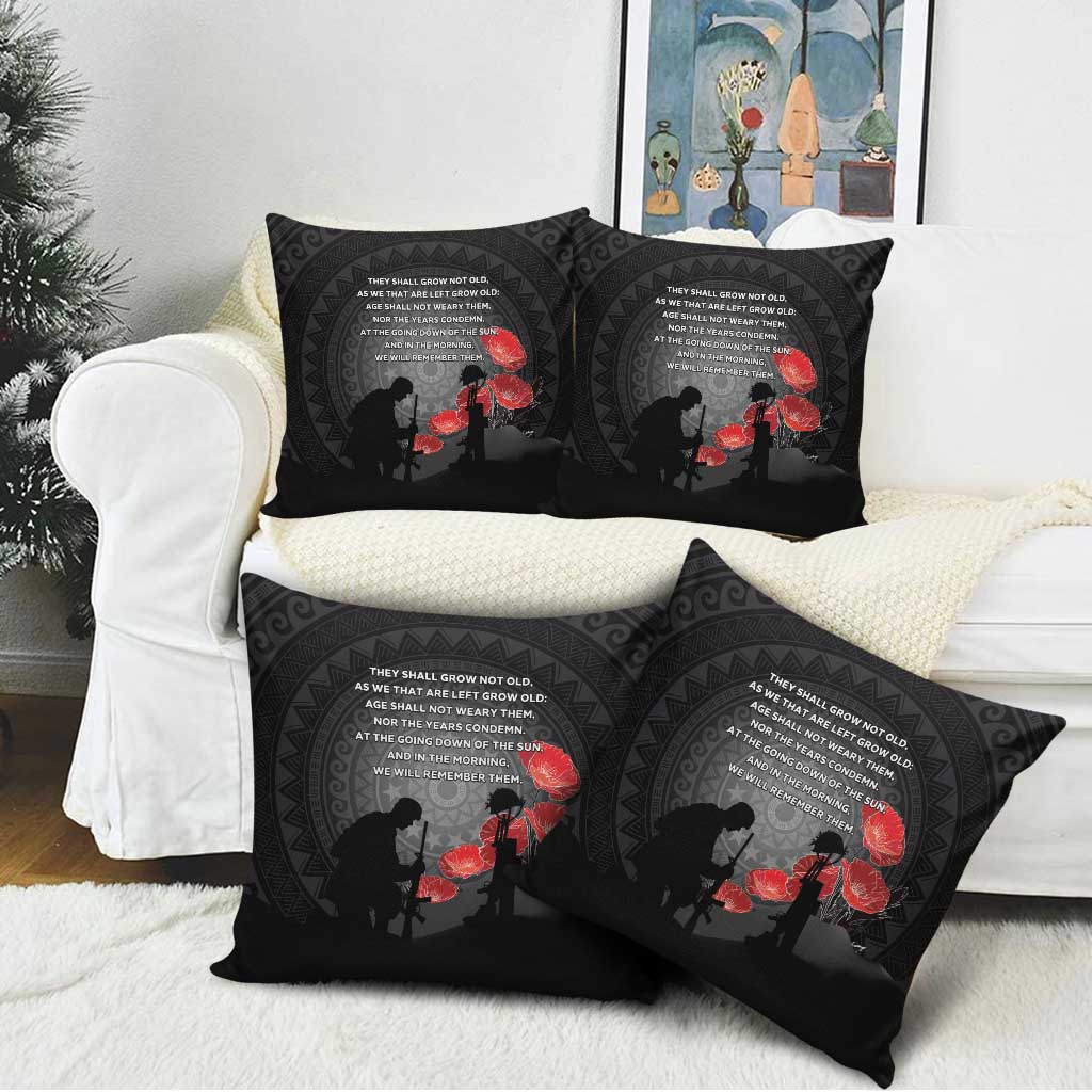 Cook Islands ANZAC Day Pillow Cover Soldier Silhouette Remembrance