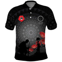 Cook Islands ANZAC Day Polo Shirt Soldier Silhouette Remembrance