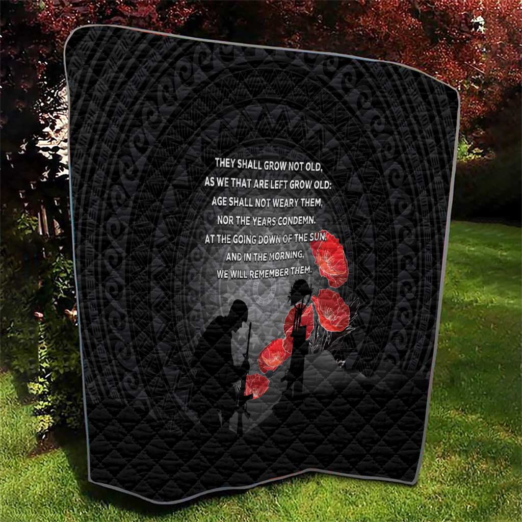 Cook Islands ANZAC Day Quilt Soldier Silhouette Remembrance