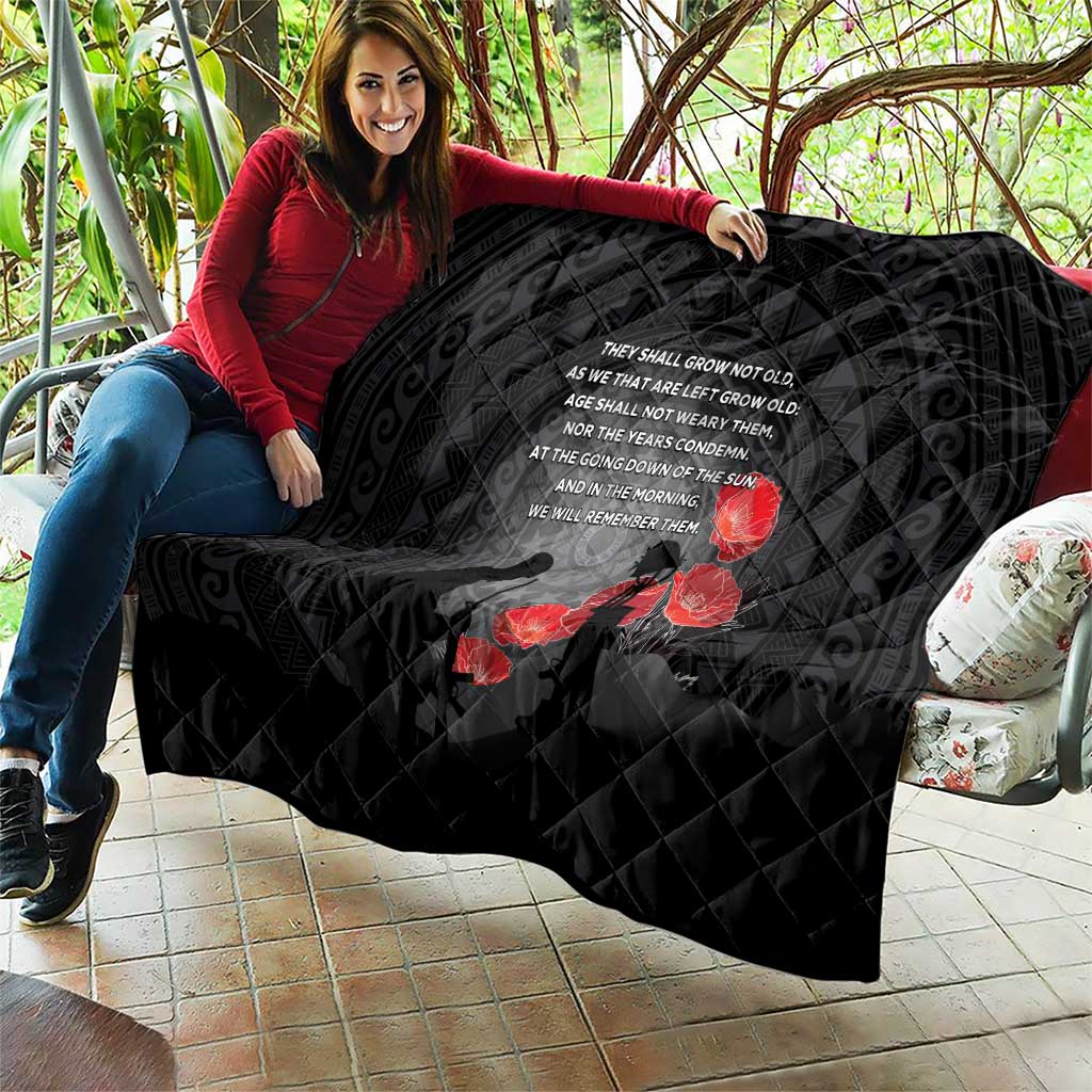 Cook Islands ANZAC Day Quilt Soldier Silhouette Remembrance