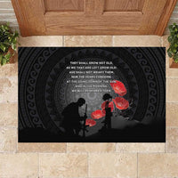 Cook Islands ANZAC Day Rubber Doormat Soldier Silhouette Remembrance