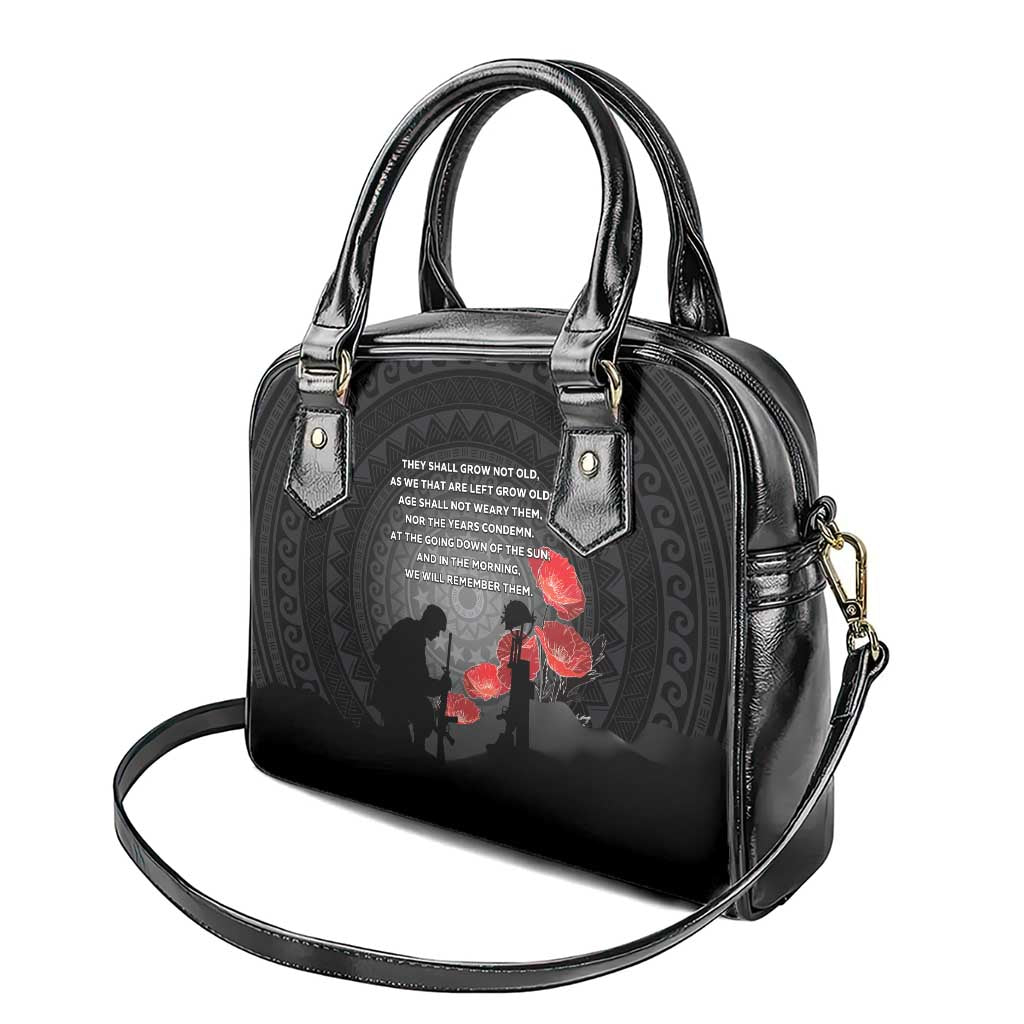 Cook Islands ANZAC Day Shoulder Handbag Soldier Silhouette Remembrance