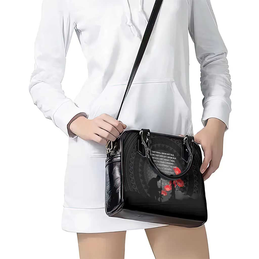Cook Islands ANZAC Day Shoulder Handbag Soldier Silhouette Remembrance