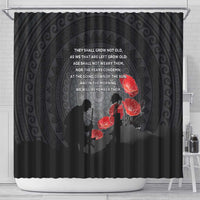 Cook Islands ANZAC Day Shower Curtain Soldier Silhouette Remembrance