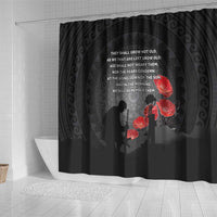 Cook Islands ANZAC Day Shower Curtain Soldier Silhouette Remembrance