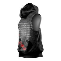Cook Islands ANZAC Day Sleeveless Hoodie Soldier Silhouette Remembrance