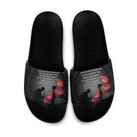 Cook Islands ANZAC Day Slide Sandals Soldier Silhouette Remembrance
