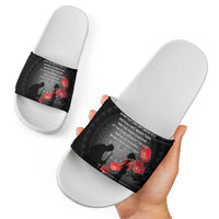 Cook Islands ANZAC Day Slide Sandals Soldier Silhouette Remembrance