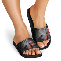 Cook Islands ANZAC Day Slide Sandals Soldier Silhouette Remembrance