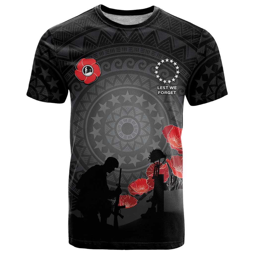 Cook Islands ANZAC Day T Shirt Soldier Silhouette Remembrance