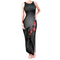 Cook Islands ANZAC Day Tank Maxi Dress Soldier Silhouette Remembrance