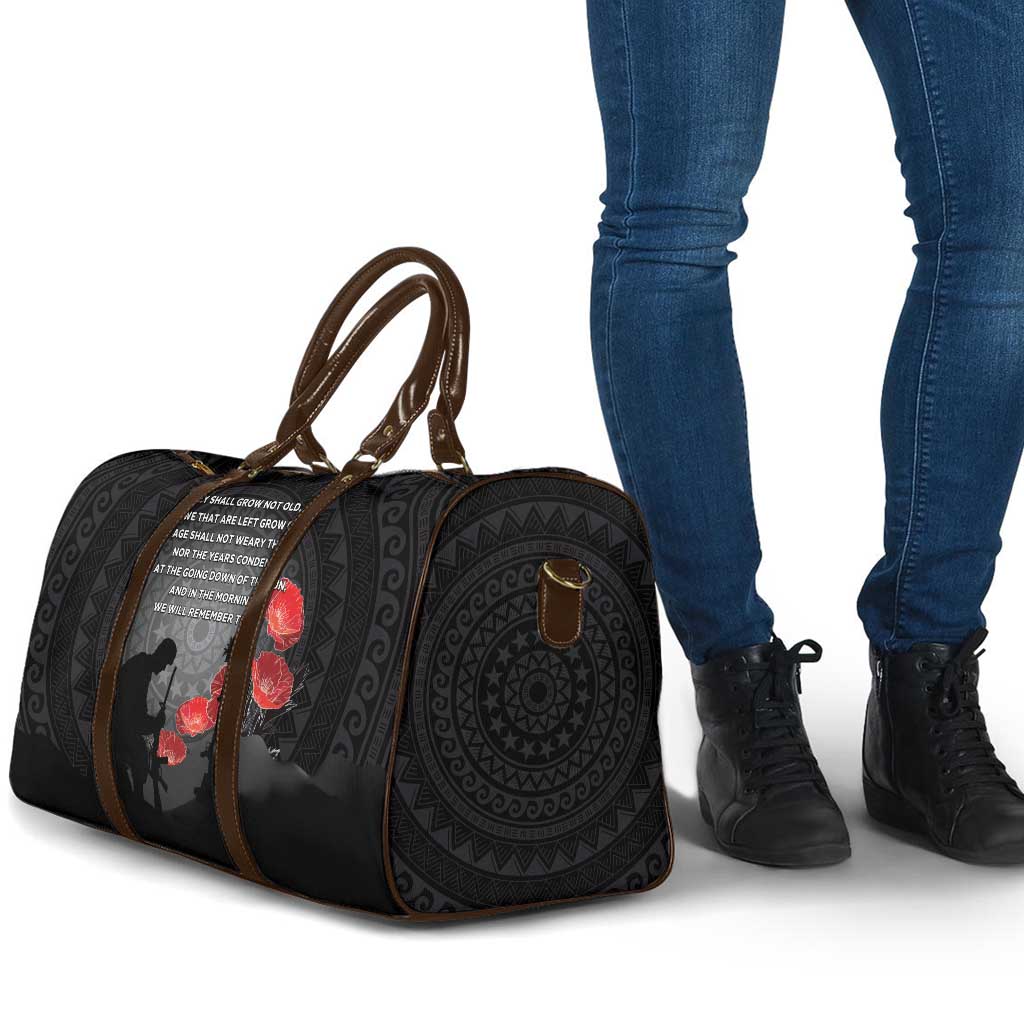 Cook Islands ANZAC Day Travel Bag Soldier Silhouette Remembrance