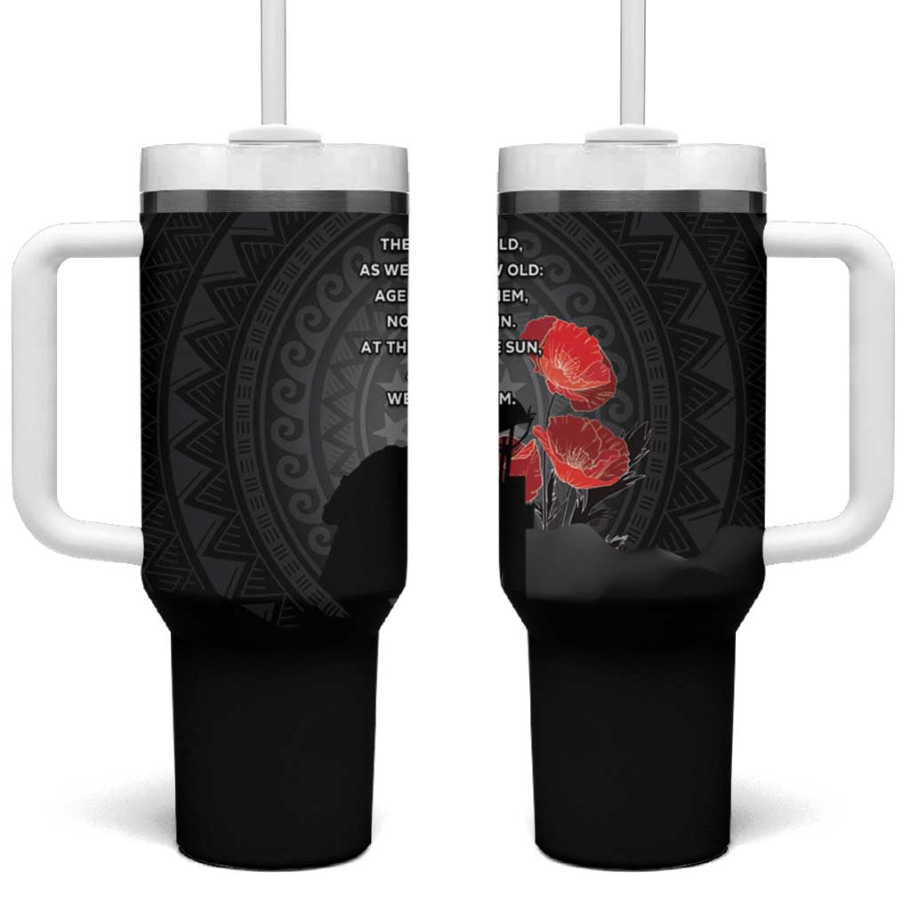 Cook Islands ANZAC Day Tumbler With Handle Soldier Silhouette Remembrance