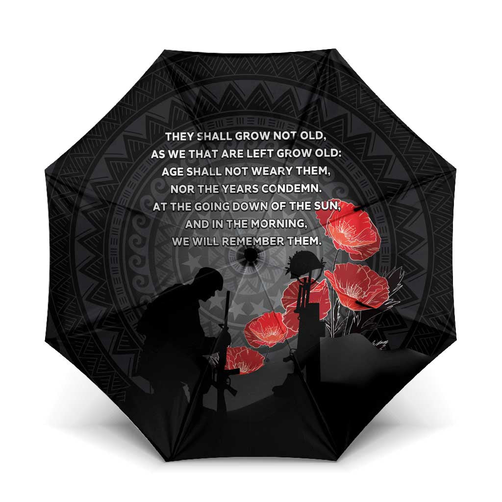Cook Islands ANZAC Day Umbrella Soldier Silhouette Remembrance