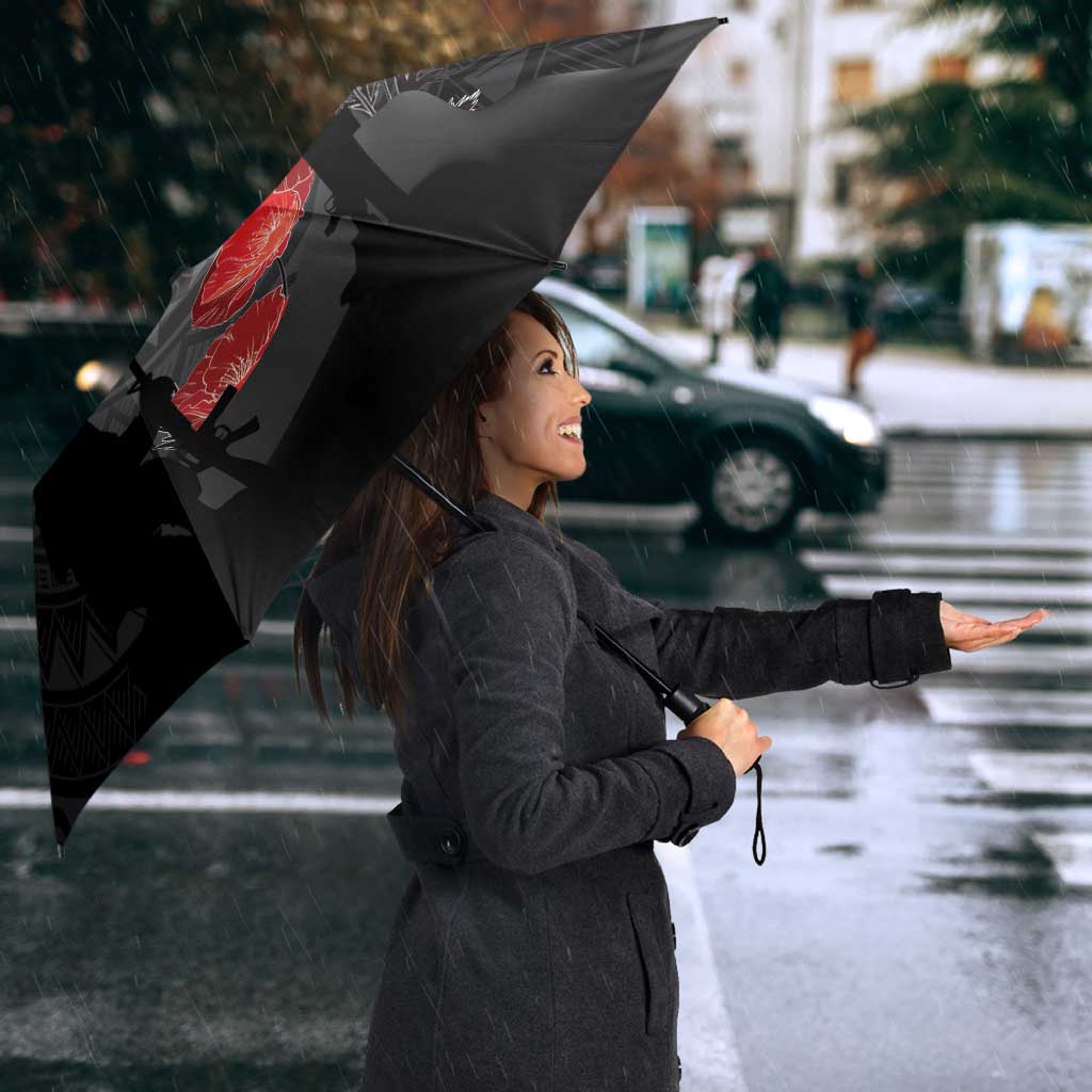 Cook Islands ANZAC Day Umbrella Soldier Silhouette Remembrance