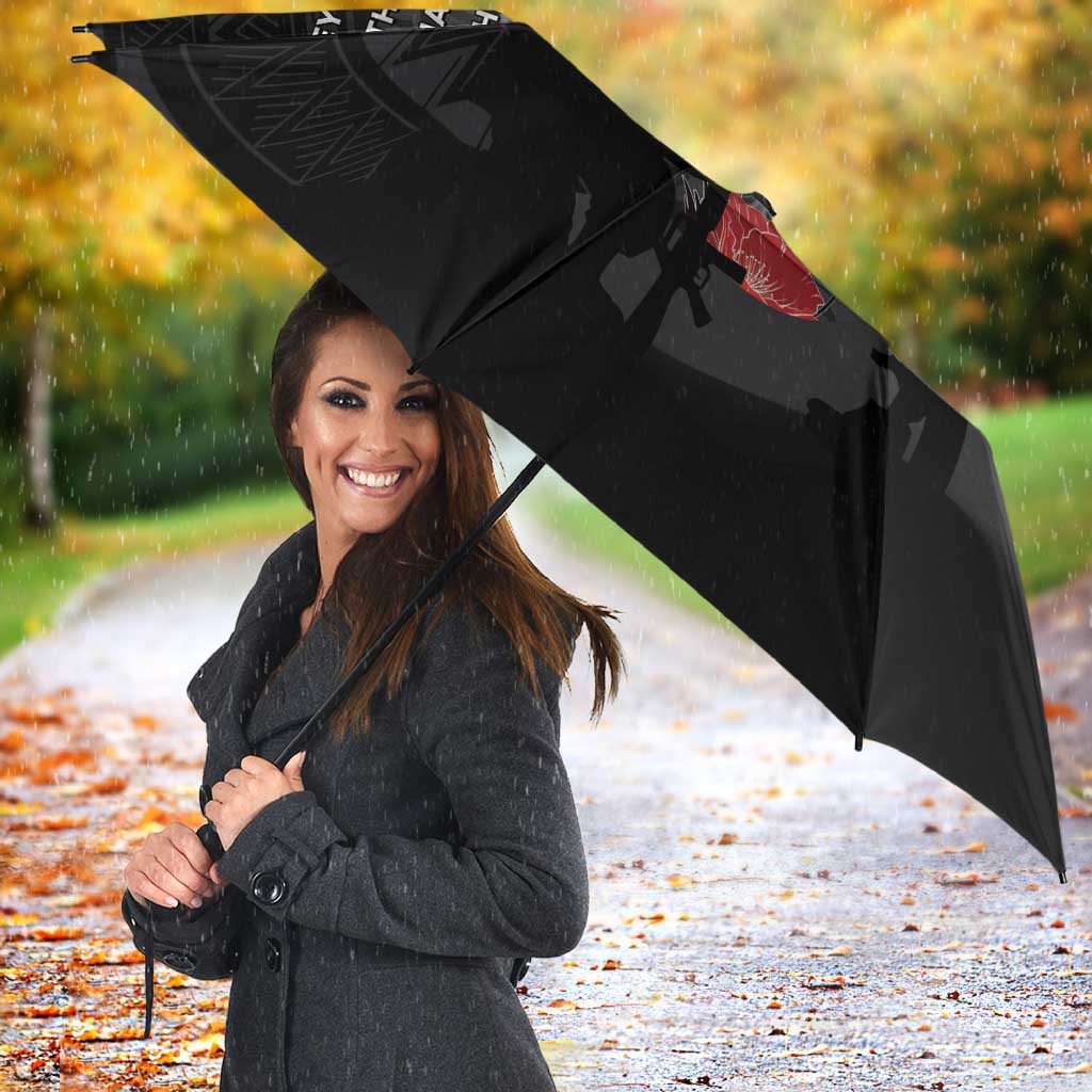 Cook Islands ANZAC Day Umbrella Soldier Silhouette Remembrance